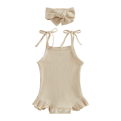 Baby Ruffle Cotton Romper – Sleeveless Summer Bodysuit