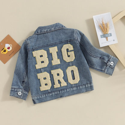 BIG BRO & LIL BRO Matching Denim Jackets – 95% Cotton | The Cutest Brother Outfit Set