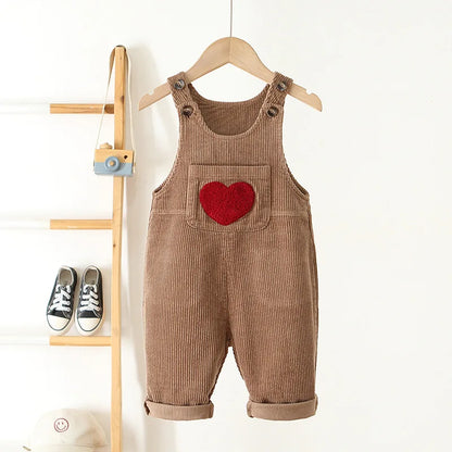 Heart Corduroy Jumpsuit - Peachy Bloomers