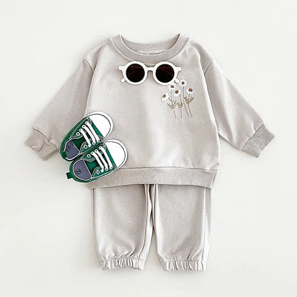 Girls Daisy Sweatshirt and Sweatpants Set