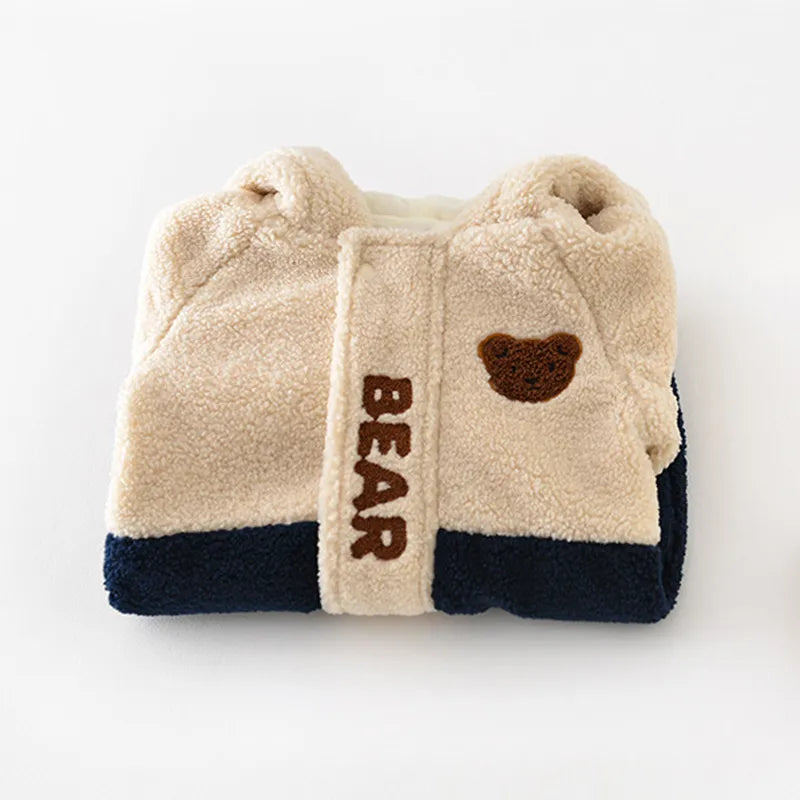 Bear Fleece Hoodie Winter Jumpsuit - Peachy Bloomers