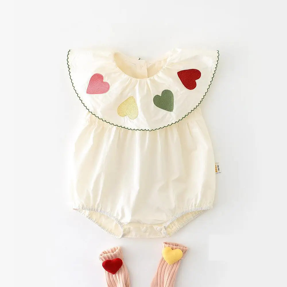 Rainbow Heart Baby Romper