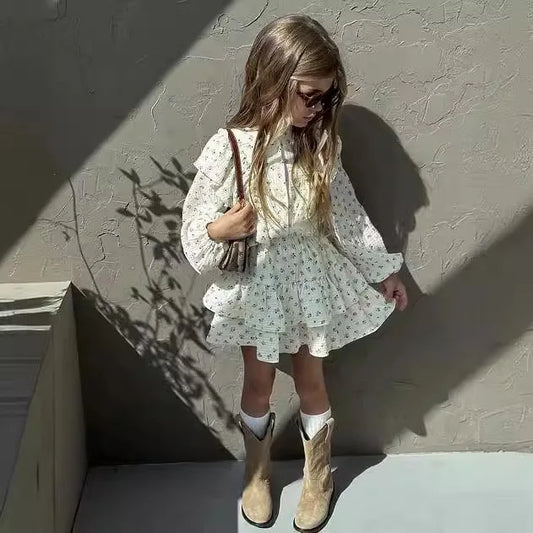 Girls Cotton Muslin Set - Ruffle Top & Skirt