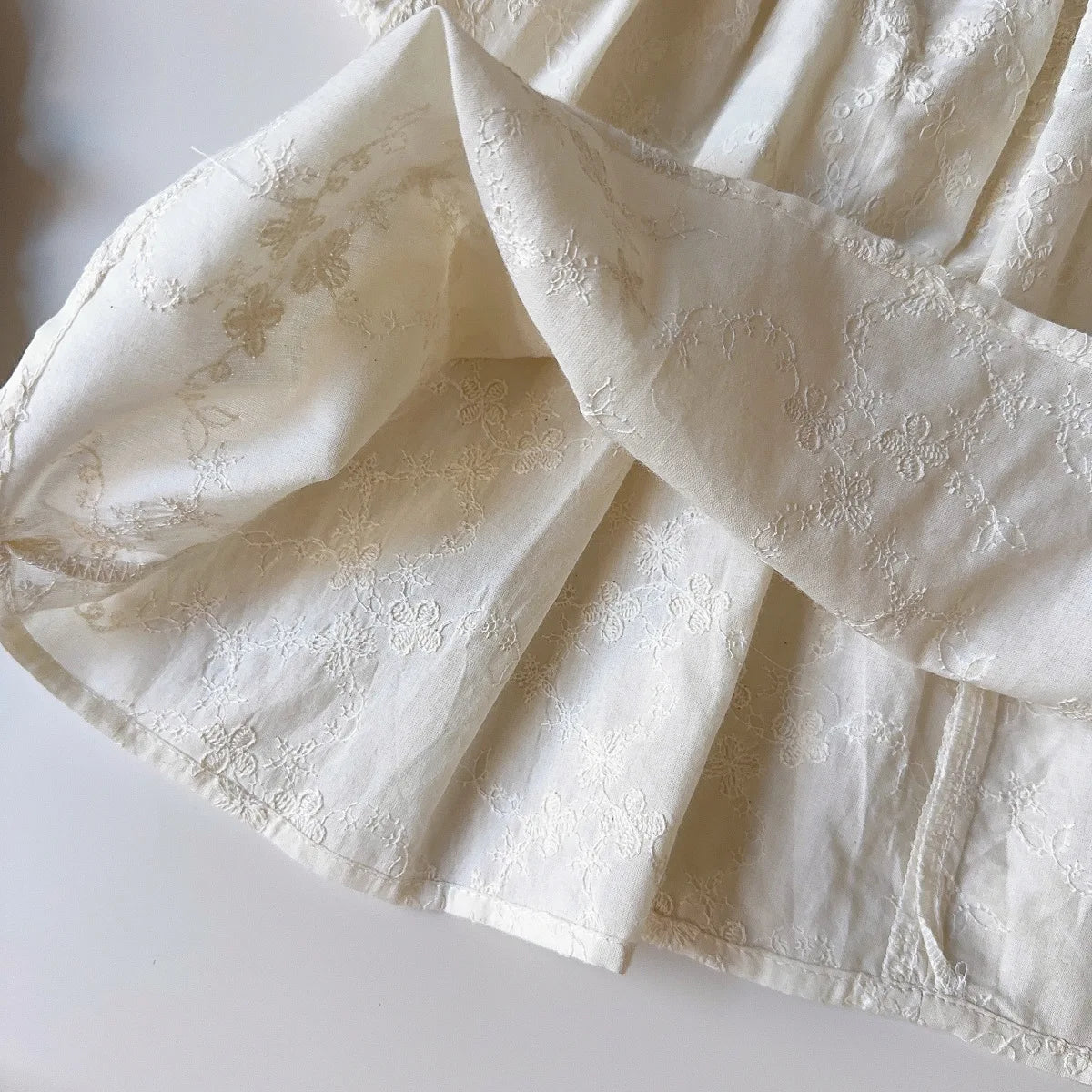 Girls Embroidered Cotton Dress - Classic Elegance
