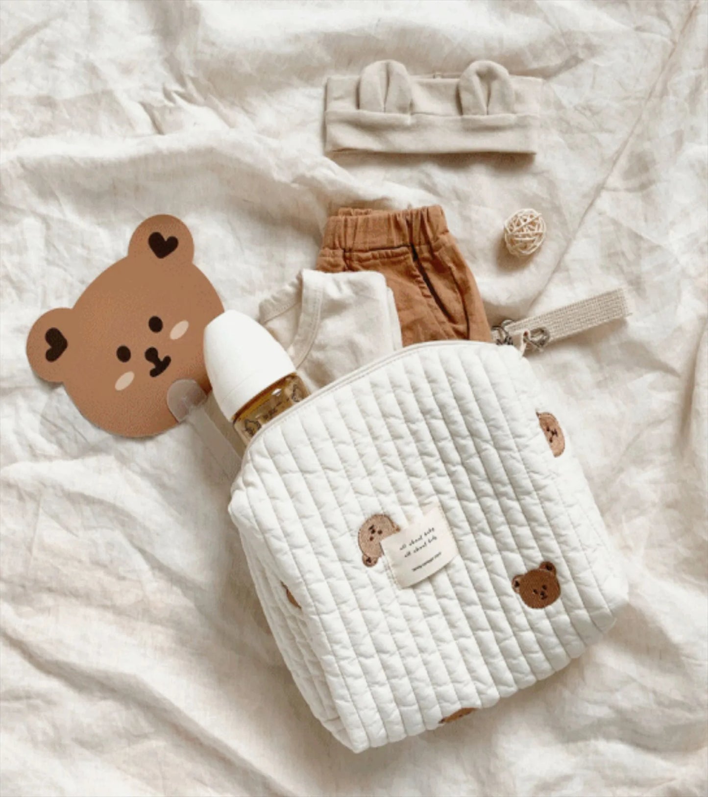 Bear Baby Quilted Diaper Bags - Peachy Bloomers