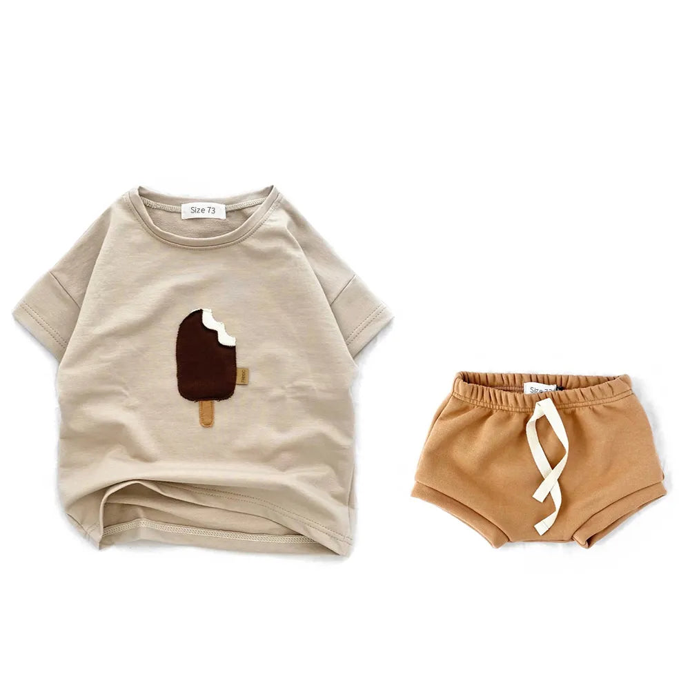 Ice Cream T-shirt and Shorts Set - Peachy Bloomers