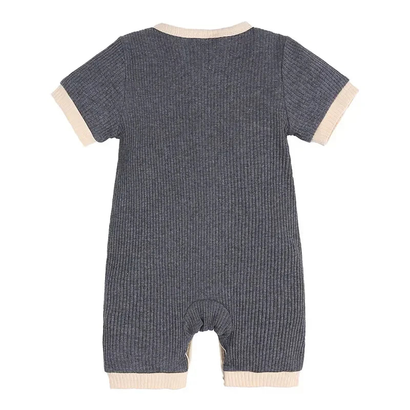 Baby Ribbed Knit Cotton Jumpsuit - Peachy Bloomers