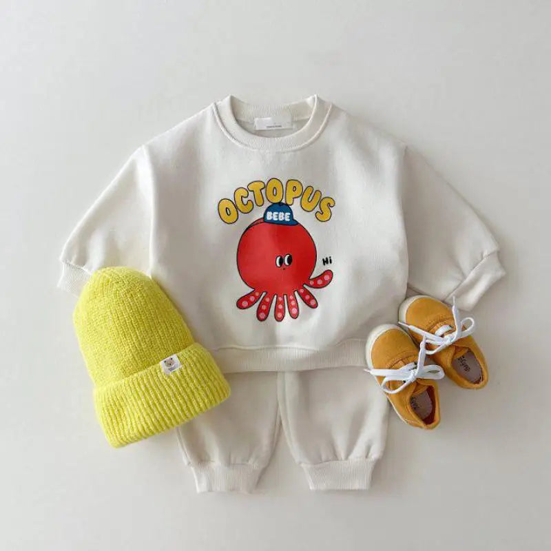 Baby Octopus Sweatshirt and Sweatpants set - Peachy Bloomers