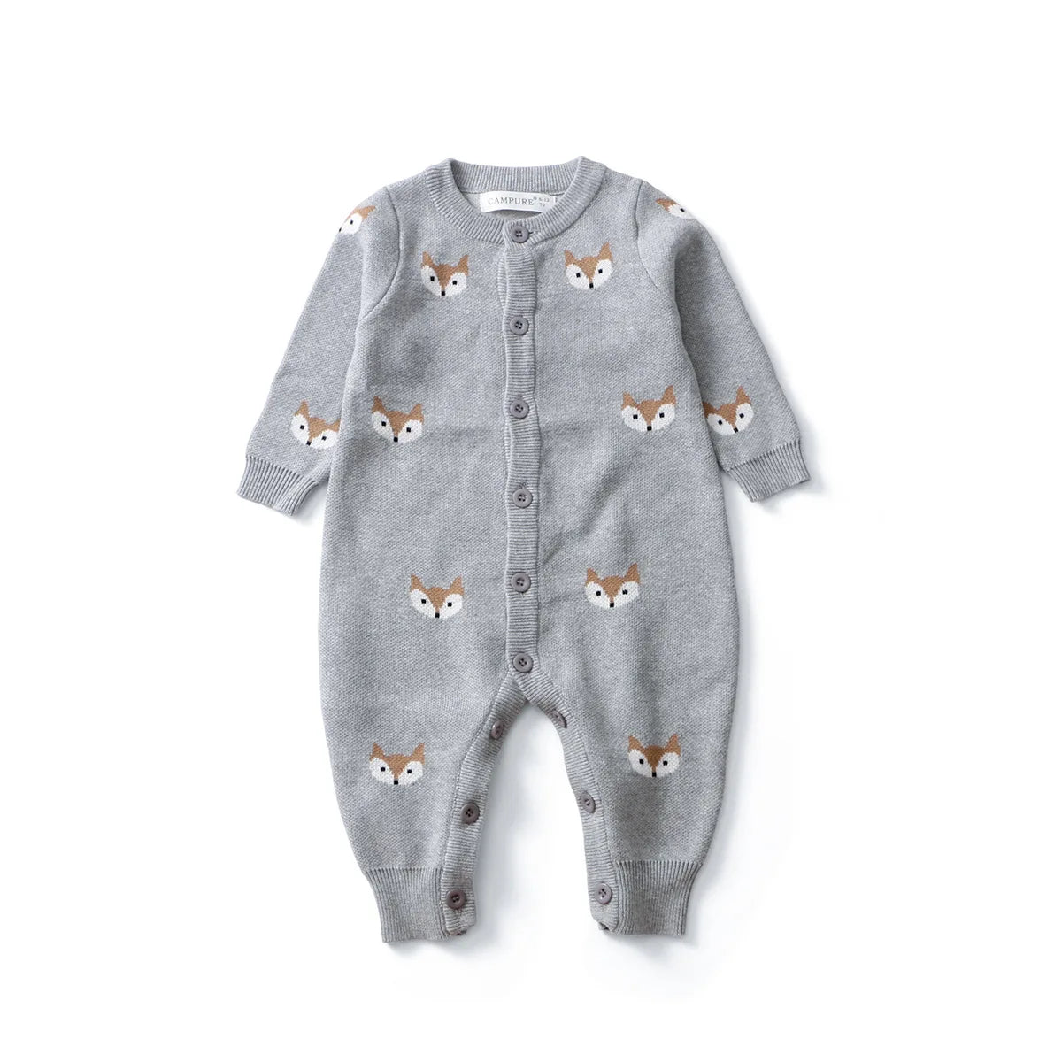 Baby Pure Cotton Knit Animal Jumpsuit