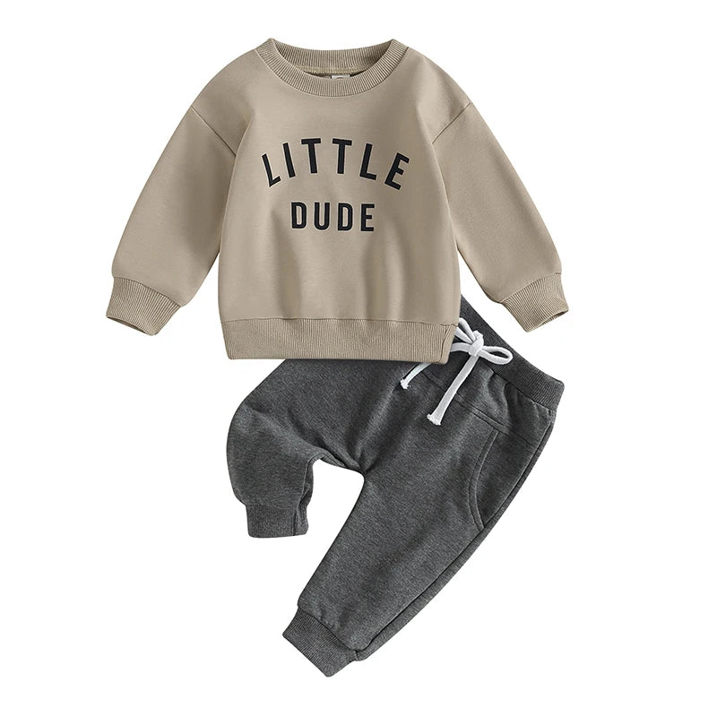 Little Dude Sweatshirt and Sweatpants Set