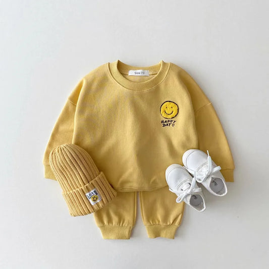 Smiley Sweatshirt and Sweatpants Set