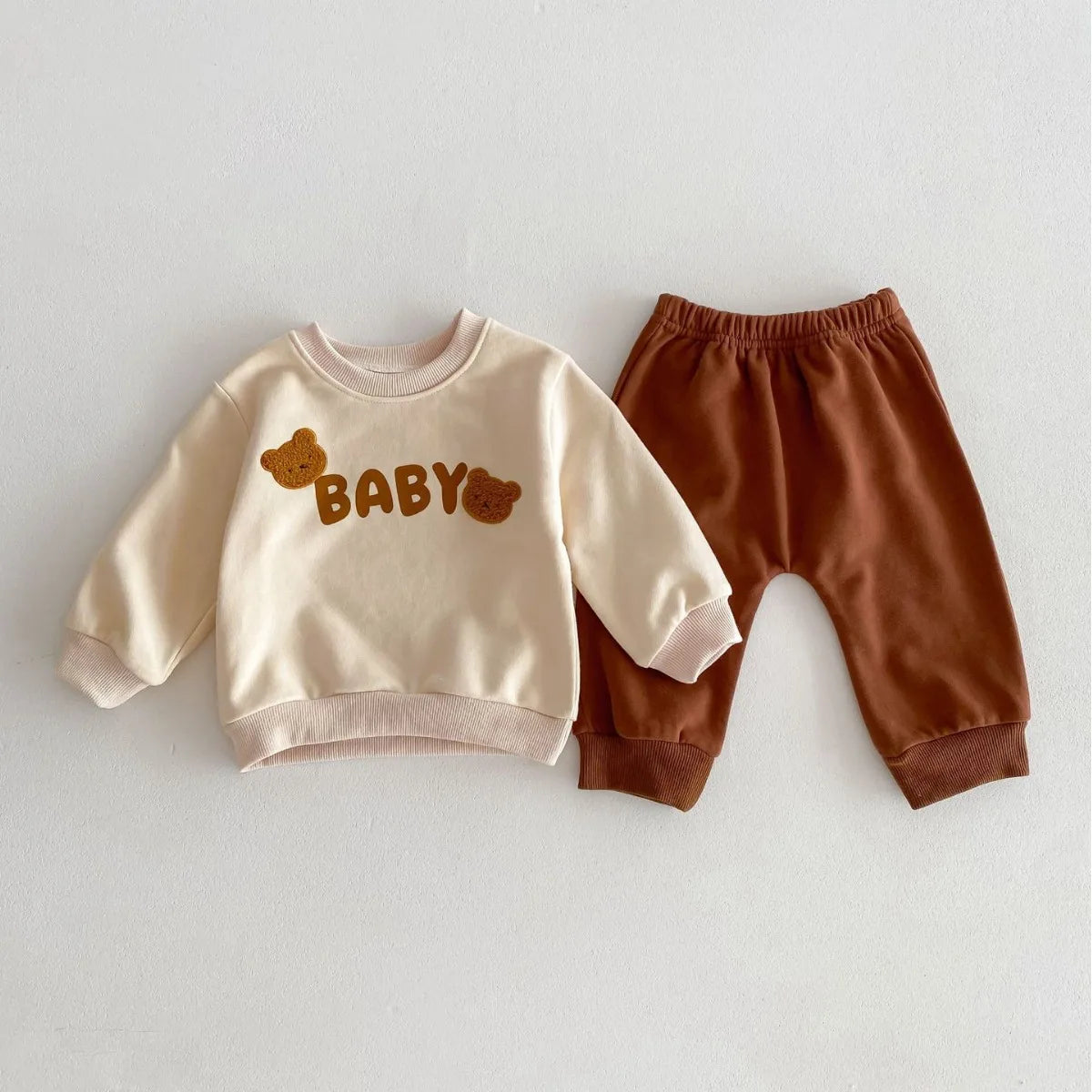 Baby Bear Sweatshirt and Sweatpants Matching Set - Peachy Bloomers