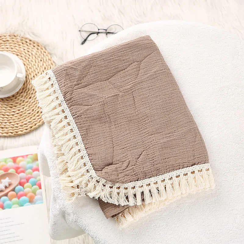 Bear Muslin Cotton Baby Blanket - Peachy Bloomers