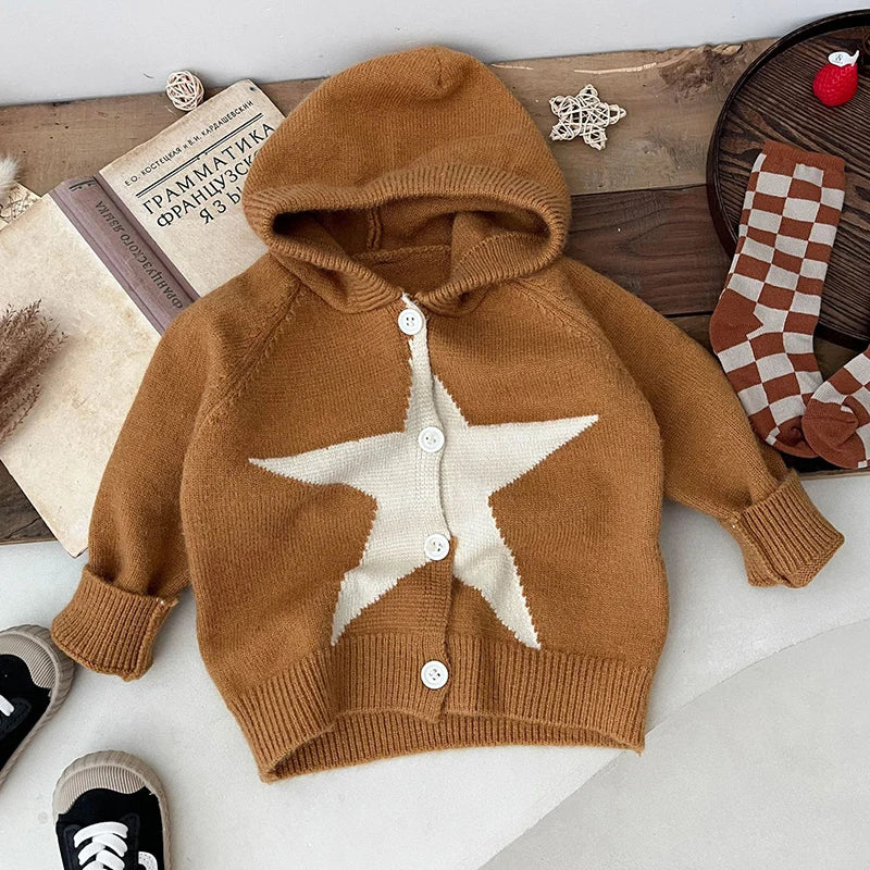 Star Cotton Knit Cardigan