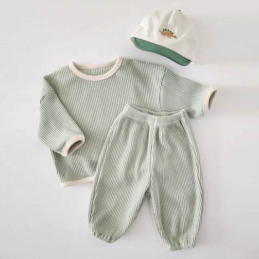 Cotton Waffle Loungewear Set - Peachy Bloomers