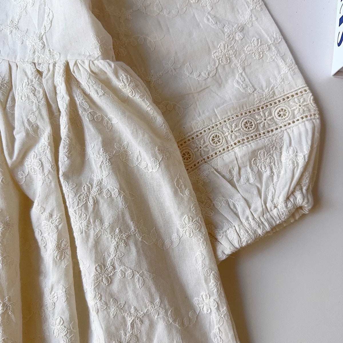 Girls Embroidered Cotton Dress - Classic Elegance