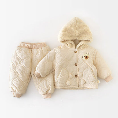 Honey Bear Quilted Set - Peachy Bloomers