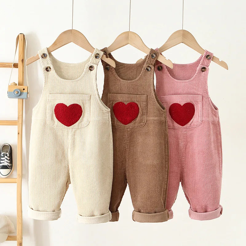 Heart Corduroy Jumpsuit - Peachy Bloomers