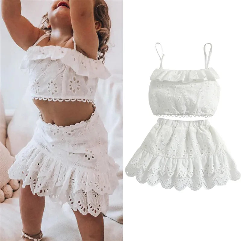 Cotton Eyelet Ruffle and Top Set - Peachy Bloomers