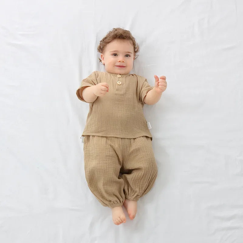 Unisex Organic Cotton Muslin Baby Set