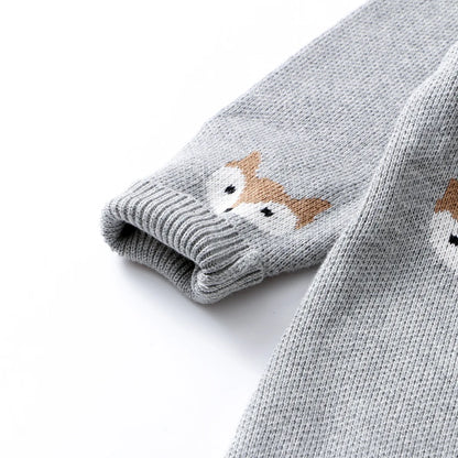 Baby Pure Cotton Knit Animal Jumpsuit