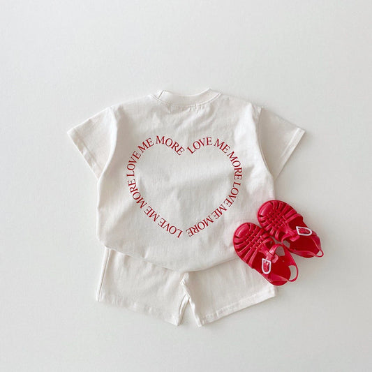 HEART BABY T-SHIRT AND SHORTS SET - Peachy Bloomers