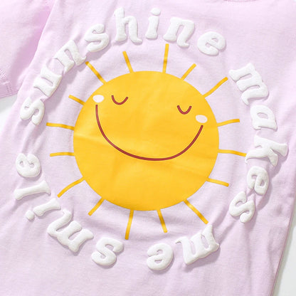 Sunshine T-shirt and Stripe Shorts Set