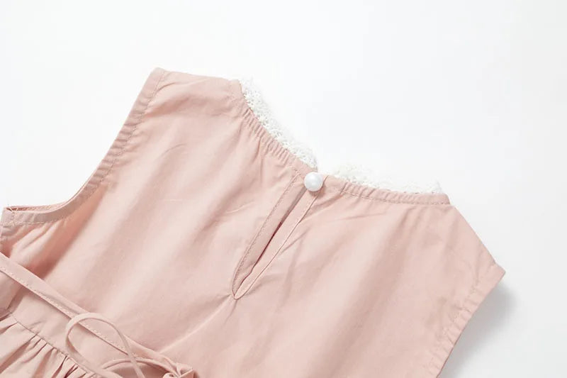 Girls Bohemian Pale PInk Cotton Set