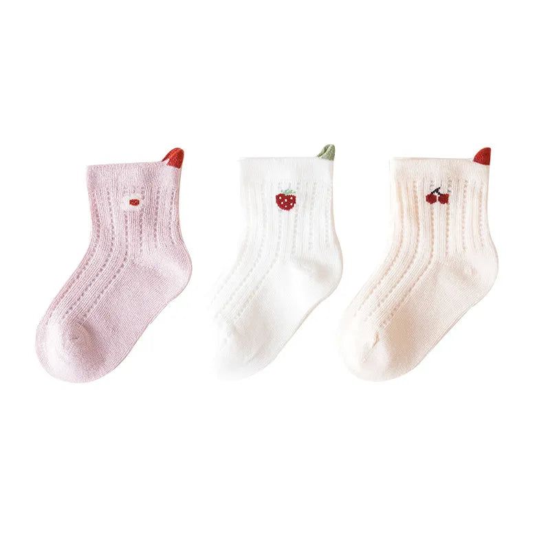 Mesh 3/Pairs Summer Girls Socks