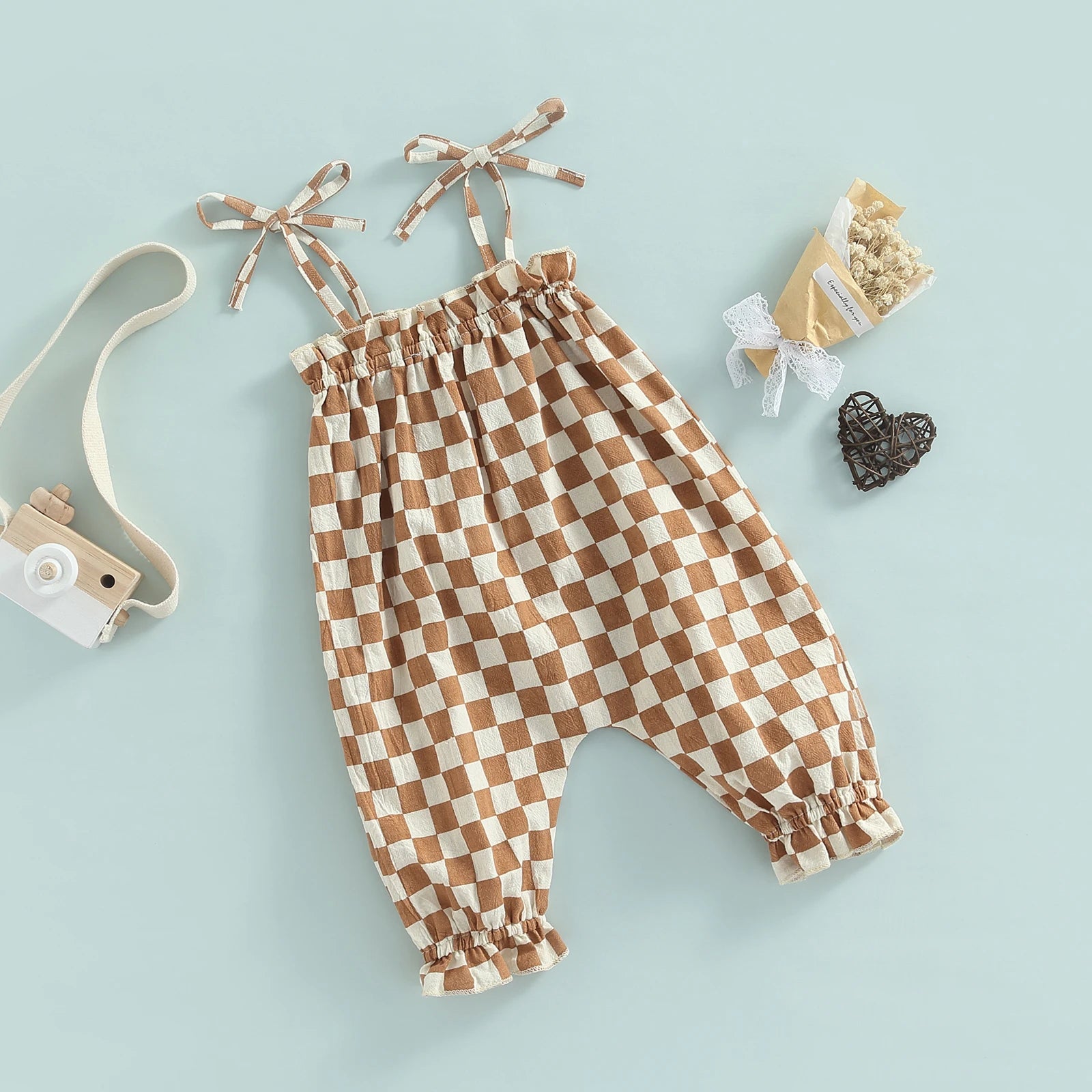 Checkered Summer Jumpsuit - Peachy Bloomers