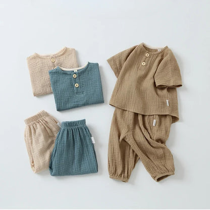 Unisex Organic Cotton Muslin Baby Set