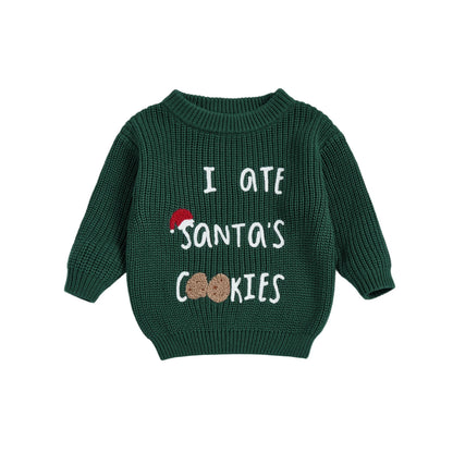 Toddler Christmas Knit Sweater - I ate Santas Cookies