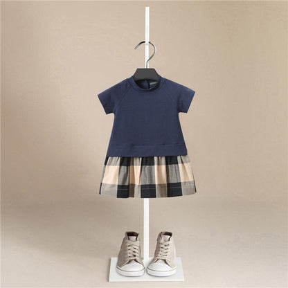 Eliza Cotton T-Shirt Plaid Dress - Peachy Bloomers