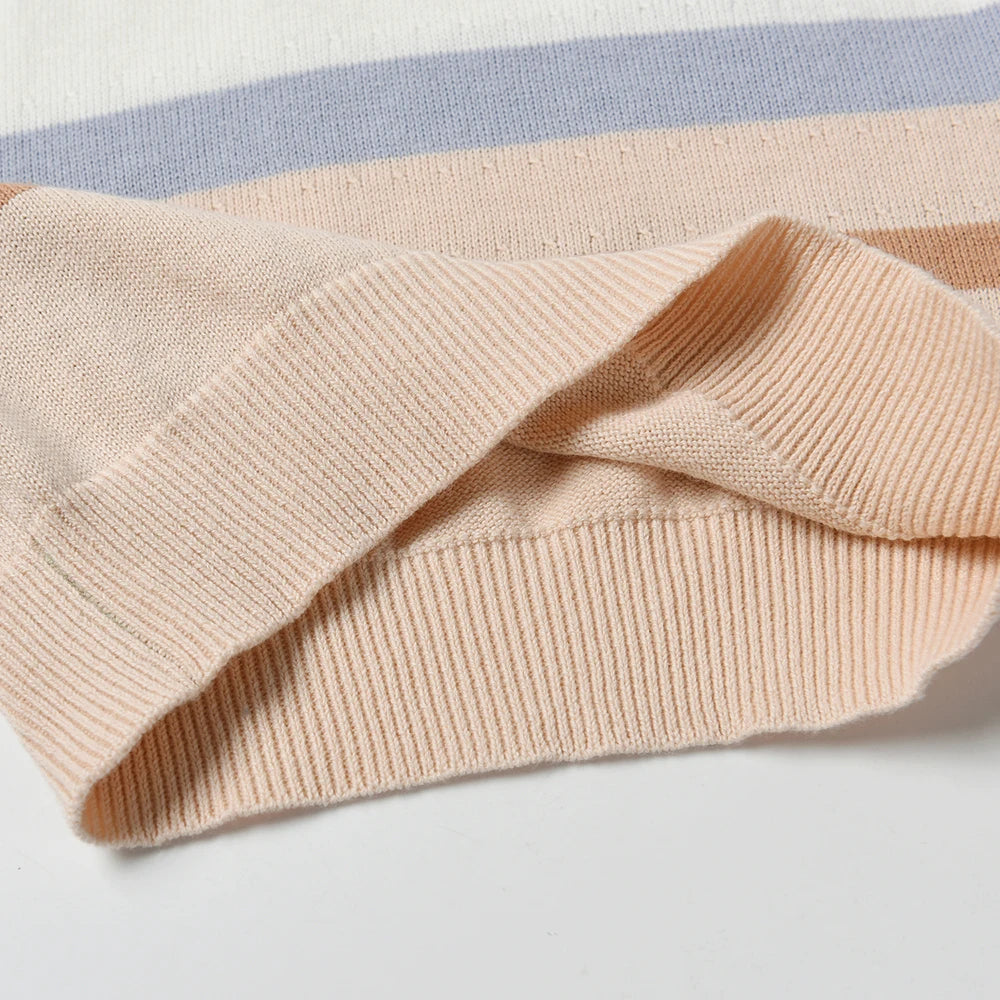 Stripe Cotton Knit Top and Shorts Set