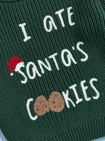 Toddler Christmas Knit Sweater - I ate Santas Cookies