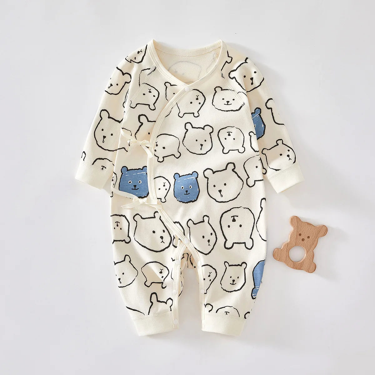 Bear Newborn Cotton Romper - Peachy Bloomers