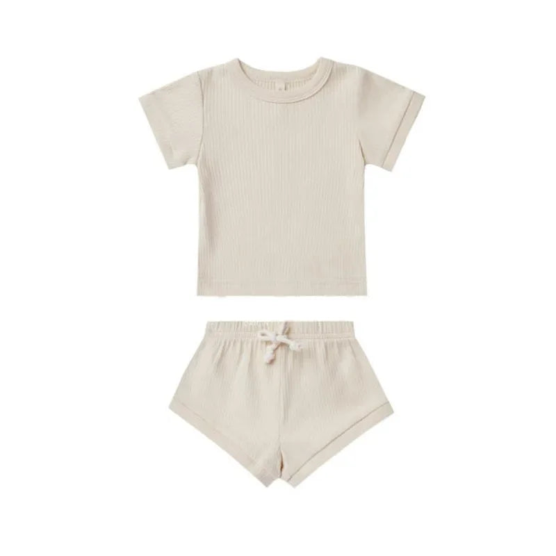 Baby Cotton T-shirt and Shorts Set - Peachy Bloomers