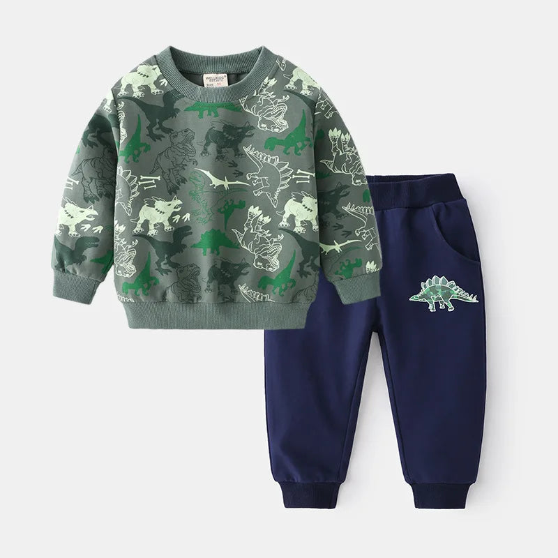 Dinosaur Sweatshirt and Sweatpants Set