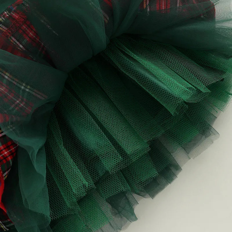 Girls Christmas Tartan Dress