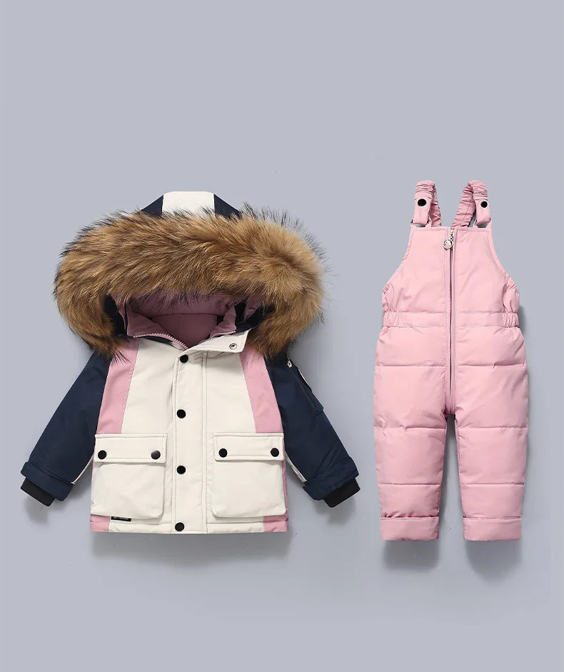 Kids Premium Winter Snowsuit Set – White Duck Down, Waterproof, Windproof