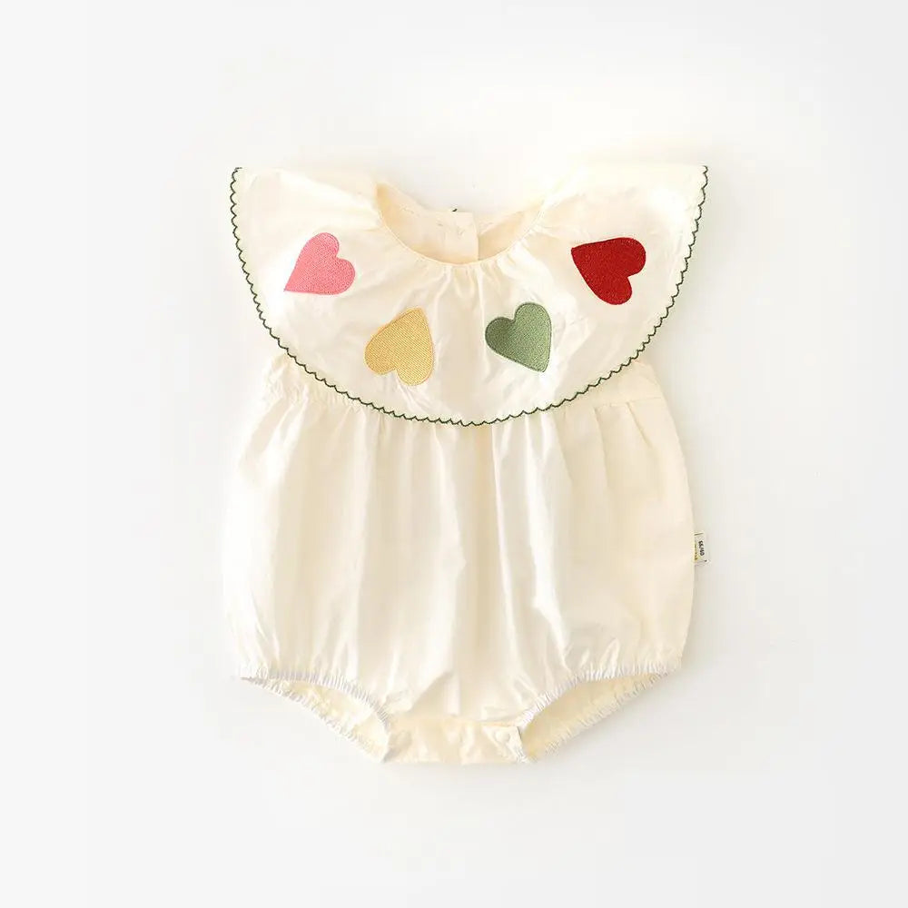 Rainbow Heart Baby Romper