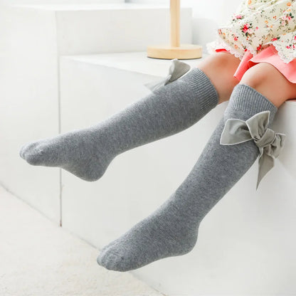 Baby Girls Knee High Bow Socks