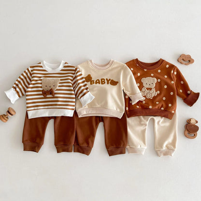 Baby Bear Sweatshirt and Sweatpants Matching Set - Peachy Bloomers