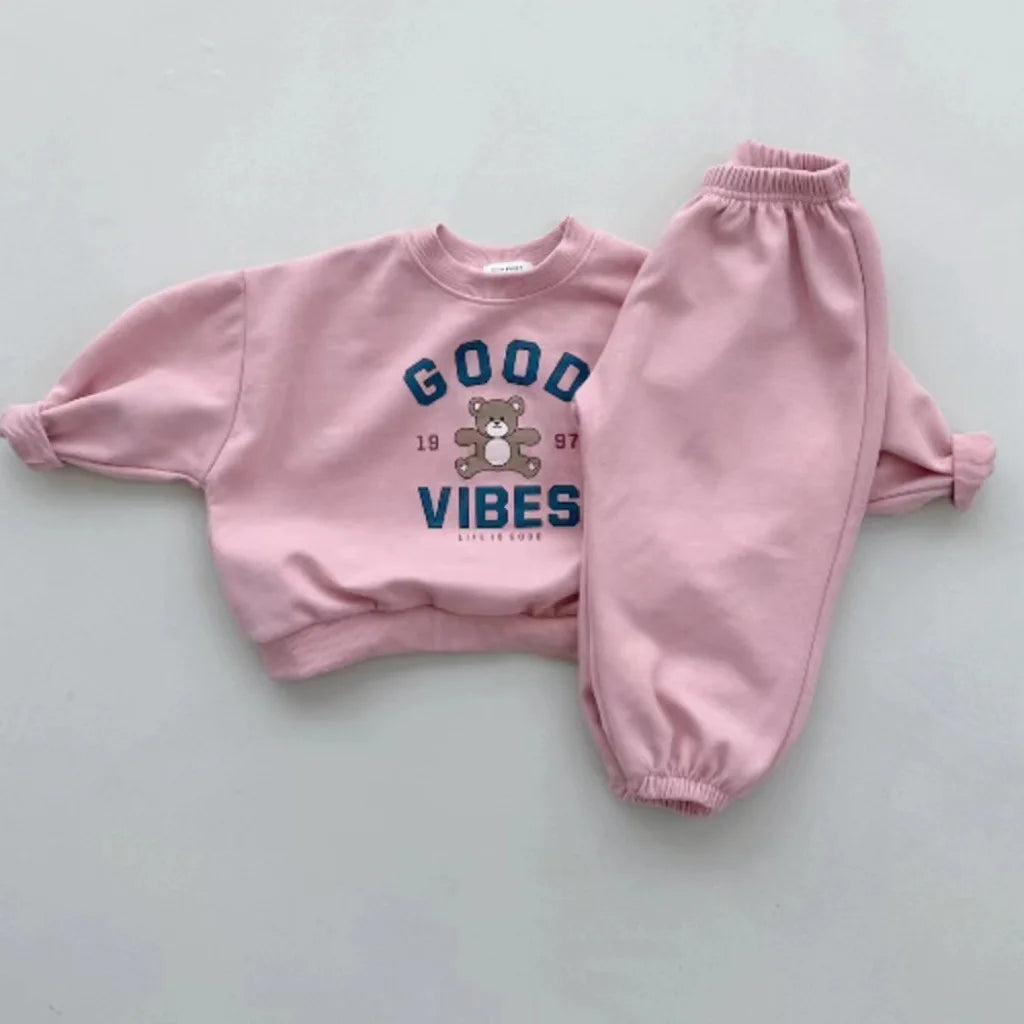 Good Vibes Sweatshirt and Pants Set - Peachy Bloomers