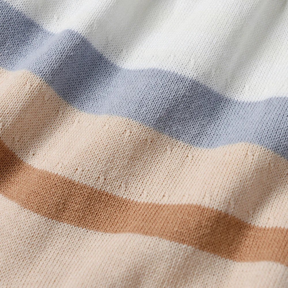 Stripe Cotton Knit Top and Shorts Set