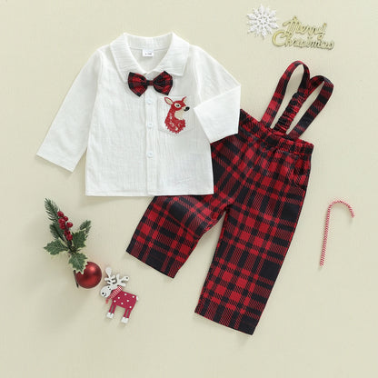 Baby Boy Christmas 3-Piece Plaid Set