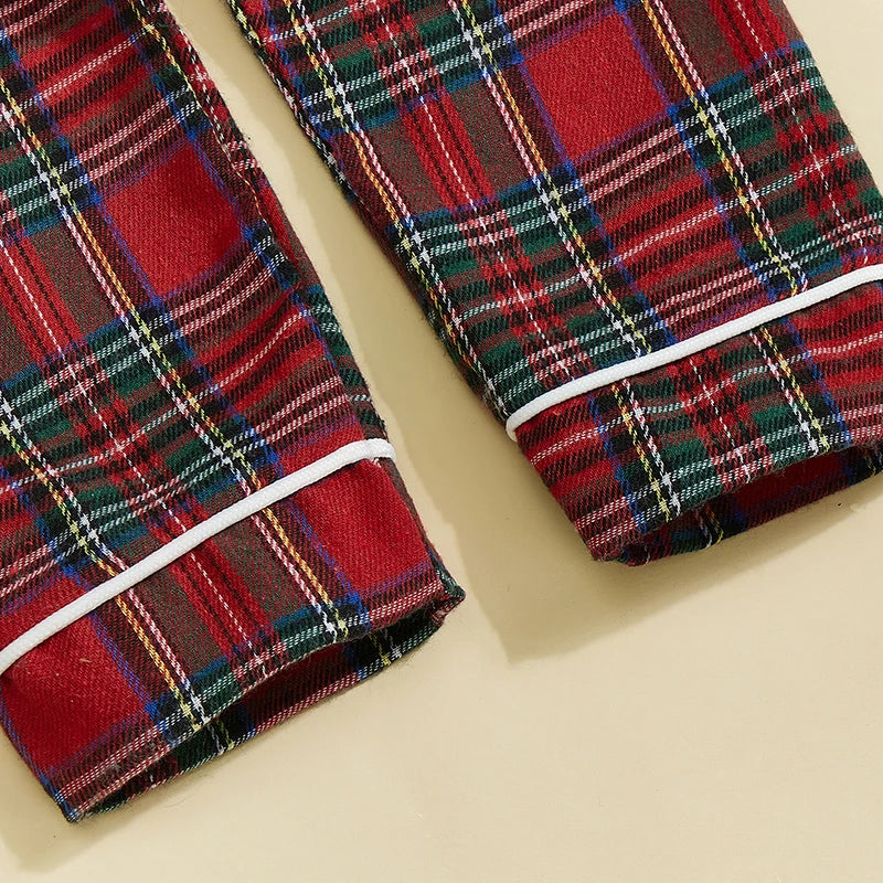 Infant Red Plaid  Holiday Jumpsuit