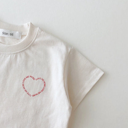 HEART BABY T-SHIRT AND SHORTS SET - Peachy Bloomers