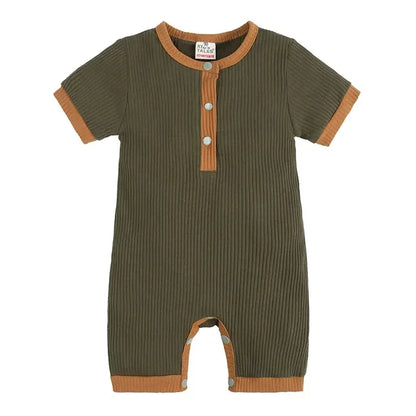 Baby Ribbed Knit Cotton Jumpsuit - Peachy Bloomers