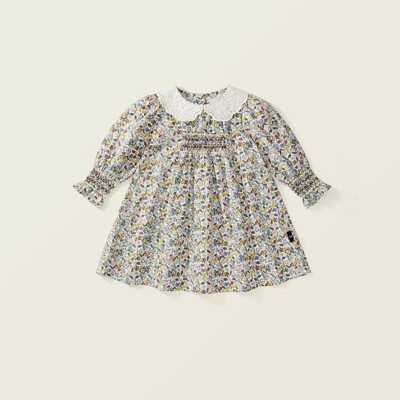 Floral Embroidered Girls Dress - Peachy Bloomers